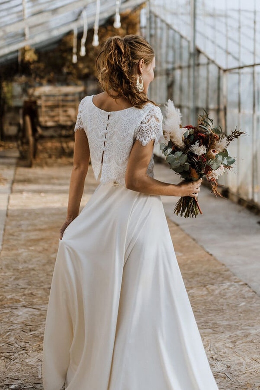 Amazing Boho Lace Mermaid Zipper Wedding Dress for Bride