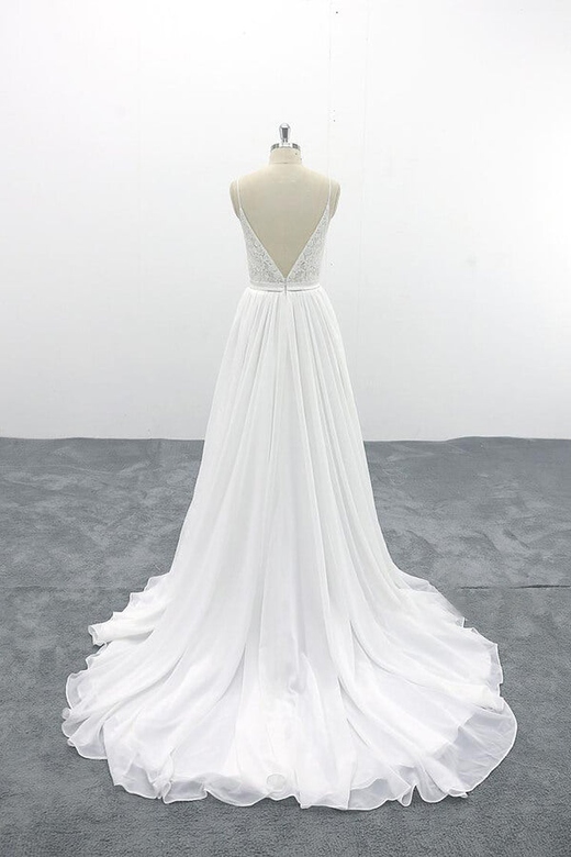 Spaghetti Strap Lace Chiffon A-line Wedding Dress Deal