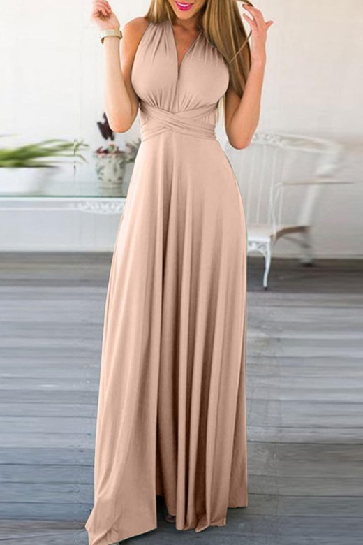 Sexy Backless Plunging Evening Dress for Glamorous Proms