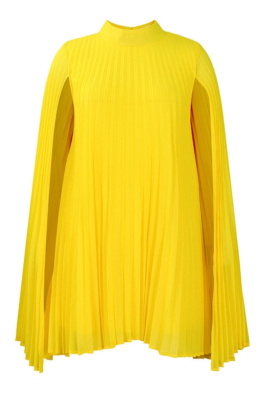 Chic Yellow Chiffon Mini Party Dress for Sunny Elegance