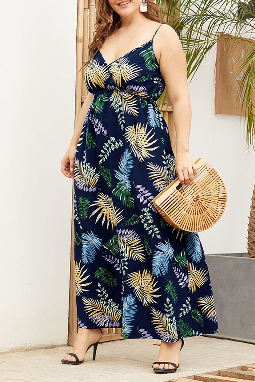 Plus Size Printed Sleeveless Maxi Dress for Comfortable Elegance