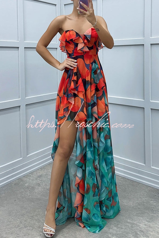 Loving Moment Gradient Flowing Layered Maxi