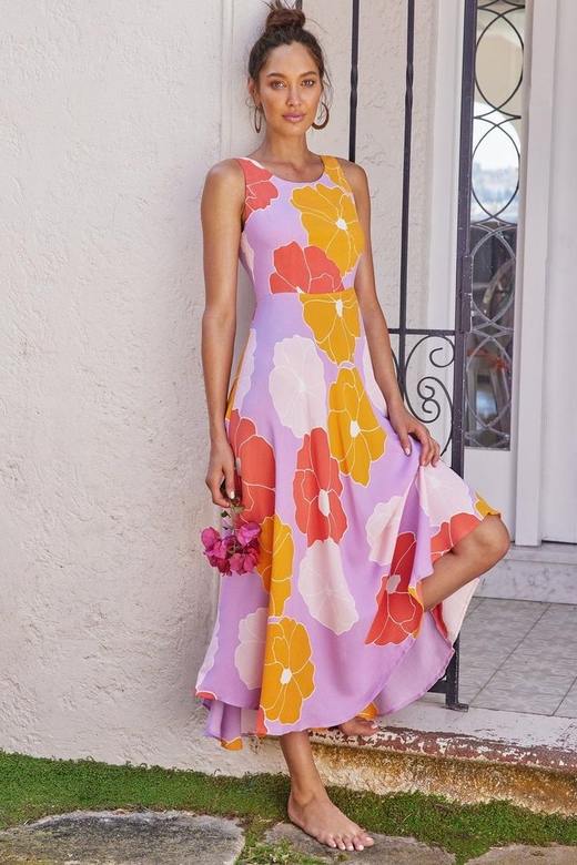 Fashion Print Sleeveless Beach Maxi Dress for Vacation Elegance