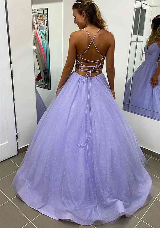 Gorgeous A-Line V-Neck Glitter Pockets Special Occasions Prom Dress