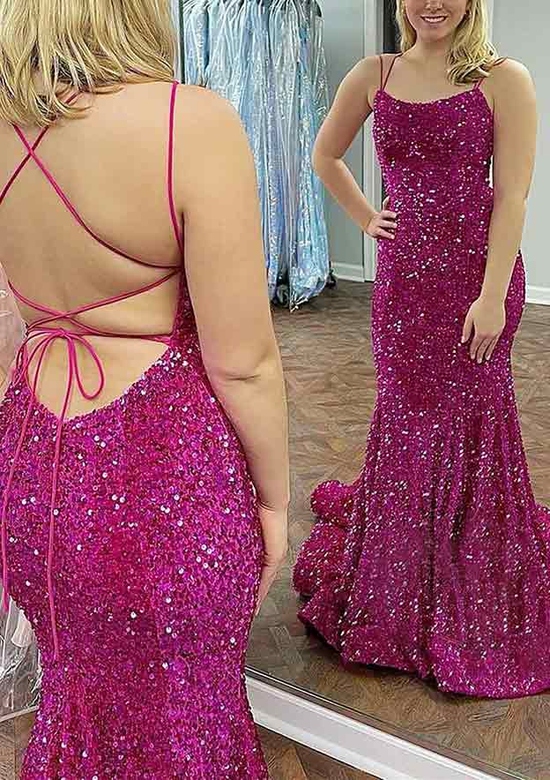 Elegant Trumpet/Mermaid Scoop Neck Sequin Prom Dress for a Stunning Evening