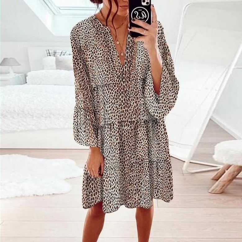 Keep Up the Pace Stylish Leopard Print Dress for Energy