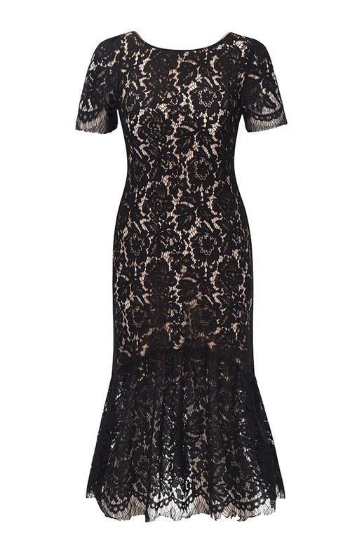 Knee Length Black Lace Cocktail Party Dresses for Refined Elegance