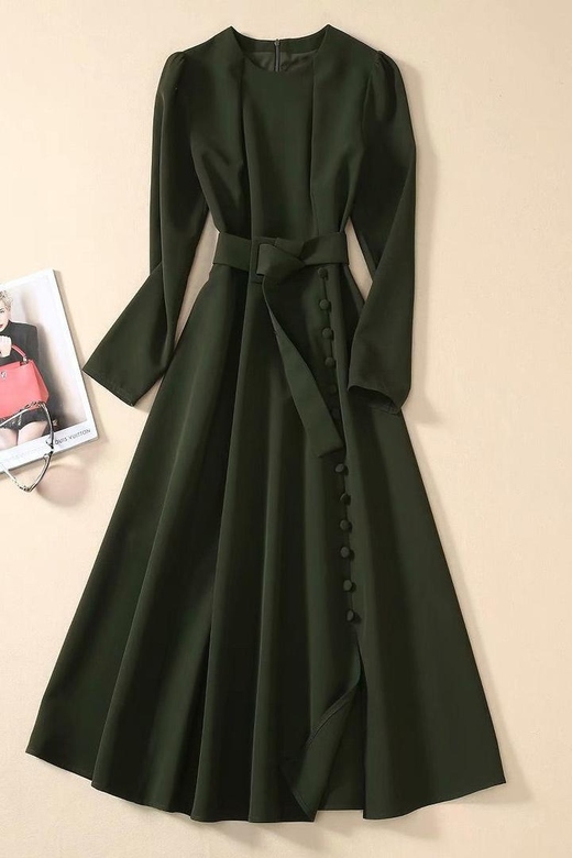 Kate Middleton Elegant Dark Green Holiday Party Dress for Festive Elegance