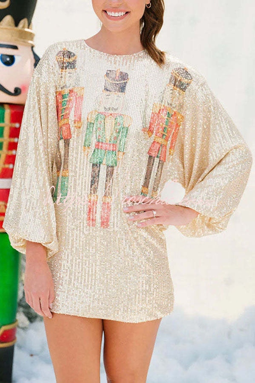 Beauty At The Ball Sequined Nutcracker Mini Dress