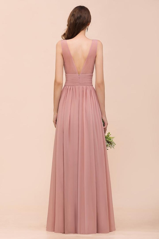 Affordable Sleeveless Ruffle Vintage Mauve Bridesmaid Dresses