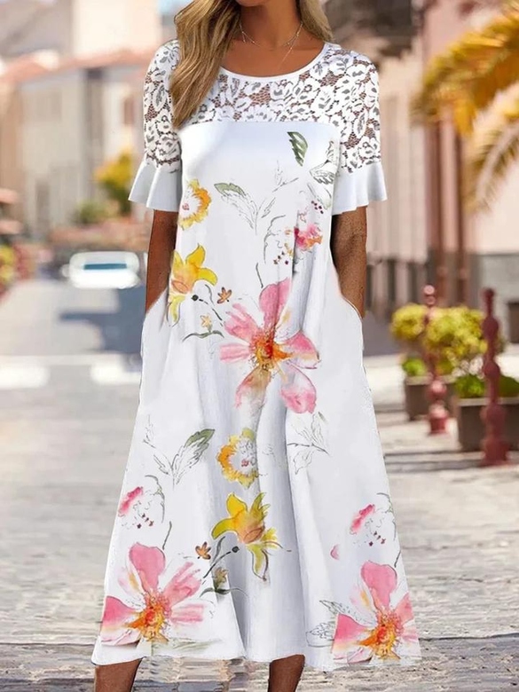 Loose Casual Floral Dresses for Comfortable Fit