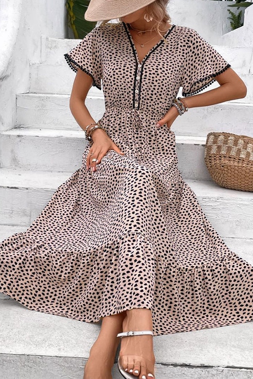 Leopard Print V-Neck Everyday Dress