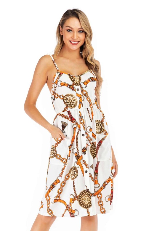 Floral Print Open Back Button Front Maxi Dress for Style