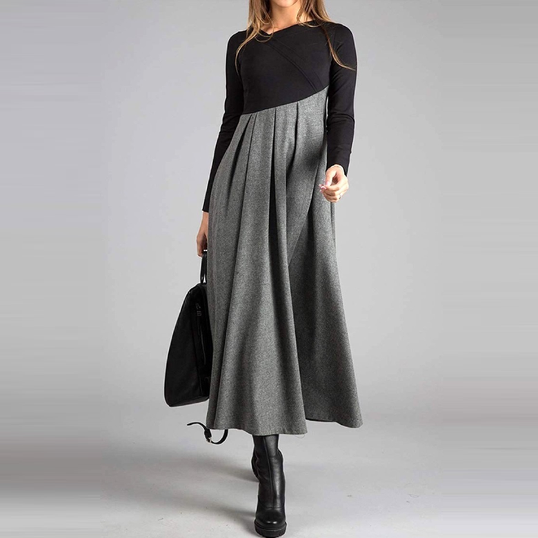 Elegant Long Sleeves Maxi Dress for Graceful Silhouette