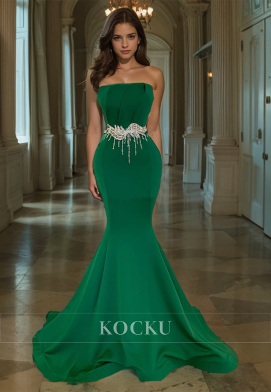 Couture & Ornate V-Neck Sleeveless Beaded A-Line Split Evening Gown