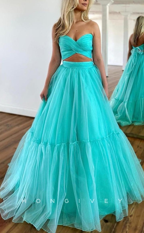 Strapless Sweetheart Cross Straps Long Prom Formal Party Evening Dress