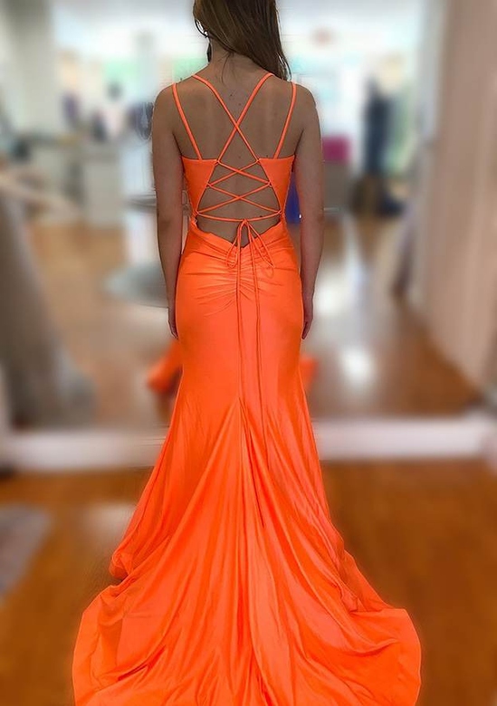 Elegant Trumpet/Mermaid V-Neck Sleeveless Jersey Prom Dress