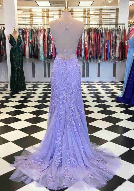 Amazing Laced Crystal Mermaid/Trumpet Scoop Neck Sleeves Prom Dress