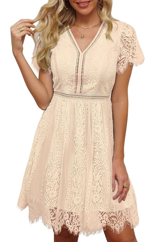 Short Mini Lace A-Line Party Homecoming Dress for Femininity