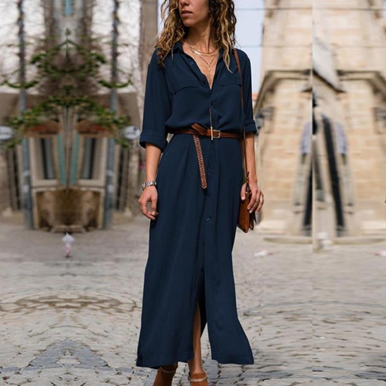 Casual Long Sleeve Maxi Dress for Everyday Comfort