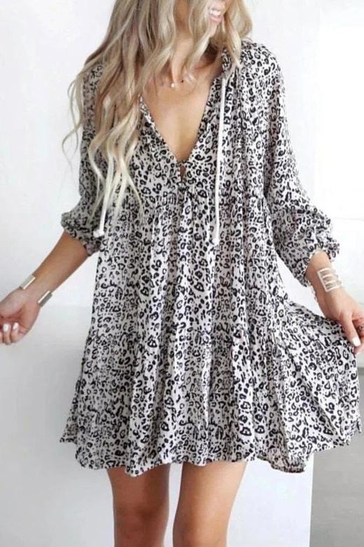 Short Mini Long Sleeve Chiffon Dress for Feminine Charm