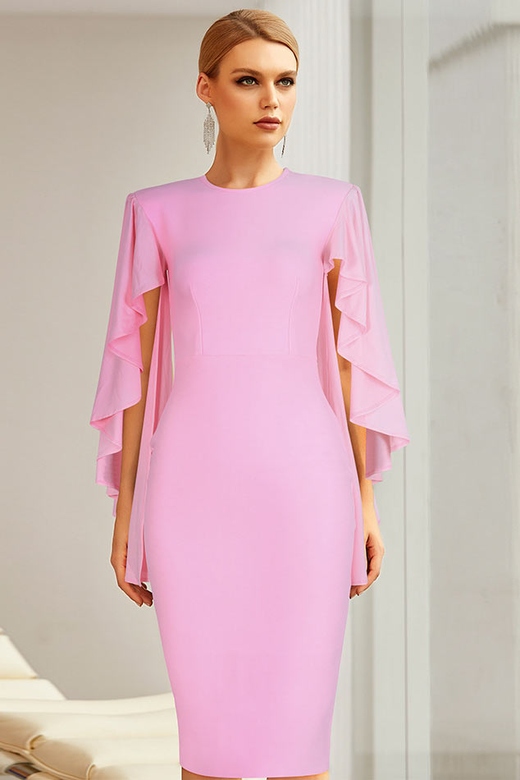 Knee Length Pink Cocktail Party Dresses for Pretty Elegance