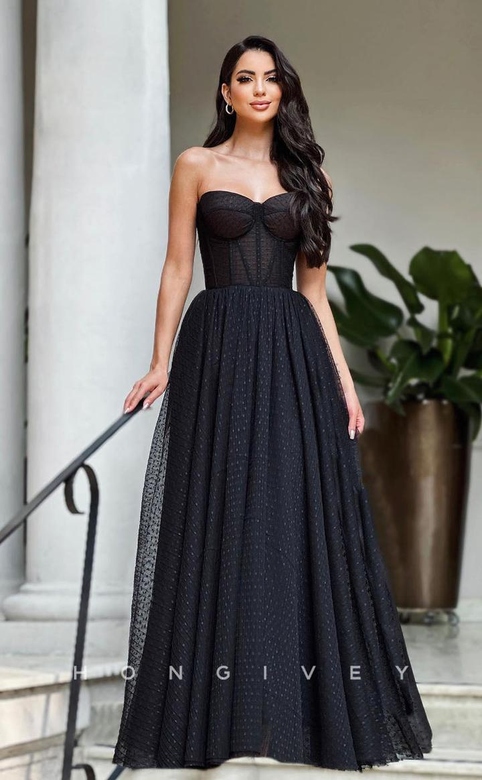 Illusion Strapless Tiered Ruched With Train Prom Formal Party Evening Dress