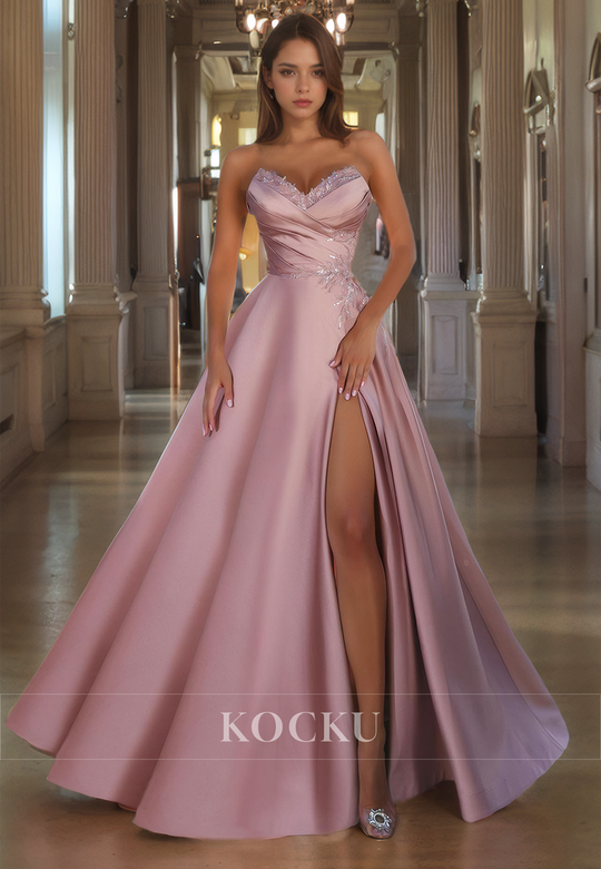 Classic & Timeless One Shoulder Sleeveless Mermaid Satin Evening Gown