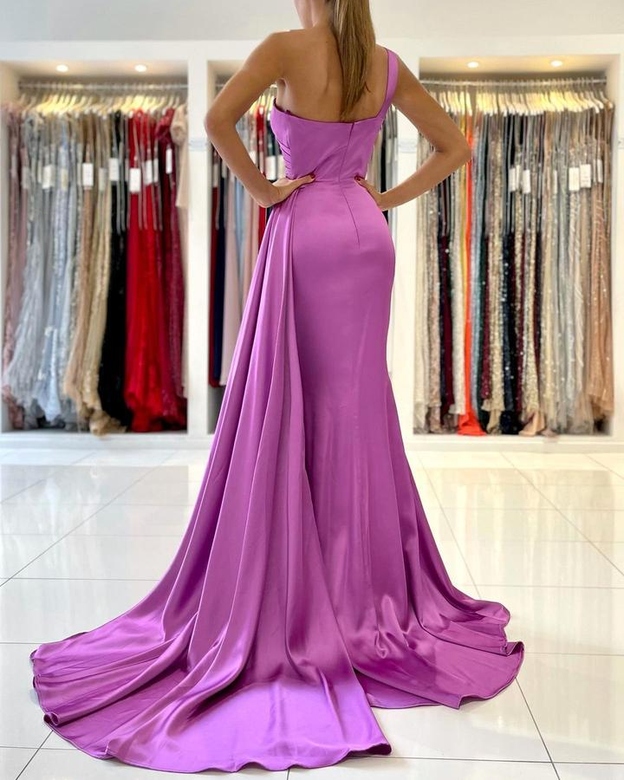 One Shoulder Ruffled Mermaid Prom Dress for Special Occasions