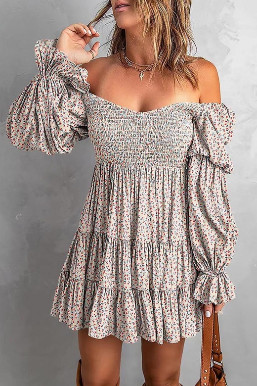 Sexy Floral Off-Shoulder Printed Dresses