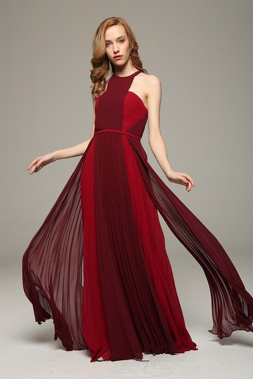 Burgundy Two Tone Prom Dress Evening Gown for Elegant Nights