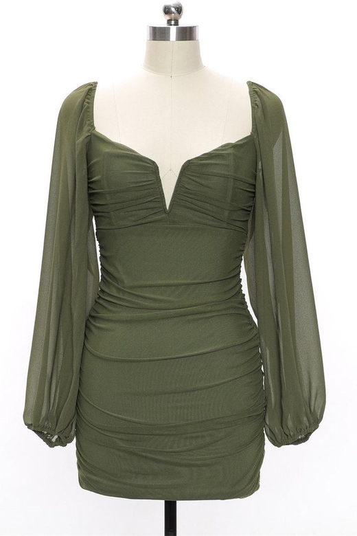 Sexy Green Long Sleeve Party Dress for Alluring Elegance