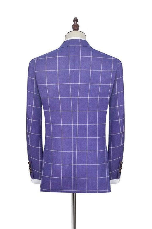 Purple Mens Suits with Patch Pocket, Notch Lapel