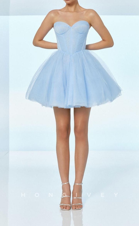 Casual Tulle A-Line Sweetheart Strapless Party/Homecoming Gown