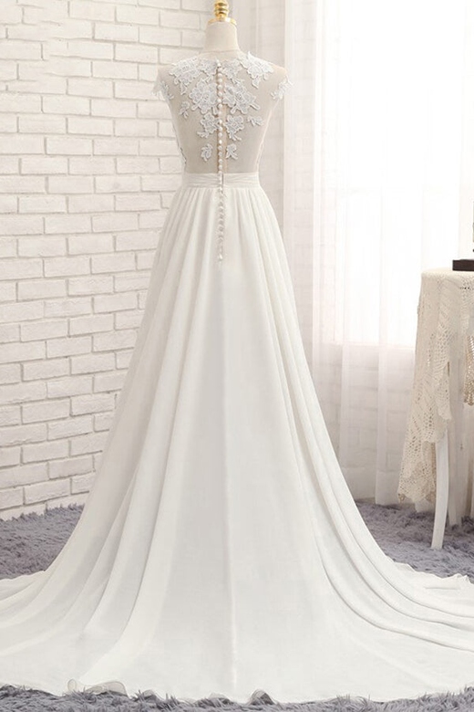 Elegant Chiffon Applique Dress with A-line Jewel Style