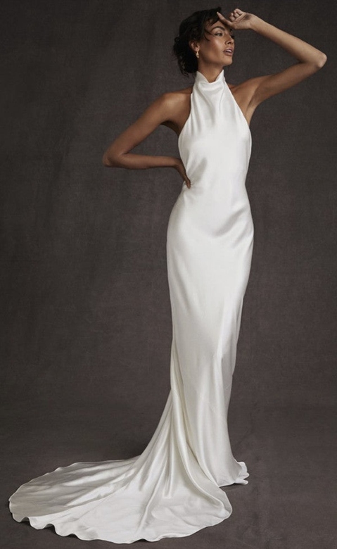 Elegant Backless High-Neck Mermaid Wedding Dress Sale