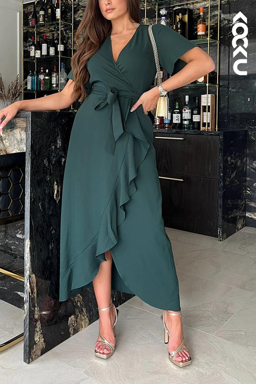 Elegant & Classic V-Neck Long Sleeves Side Slit Mother of the Bride Dress