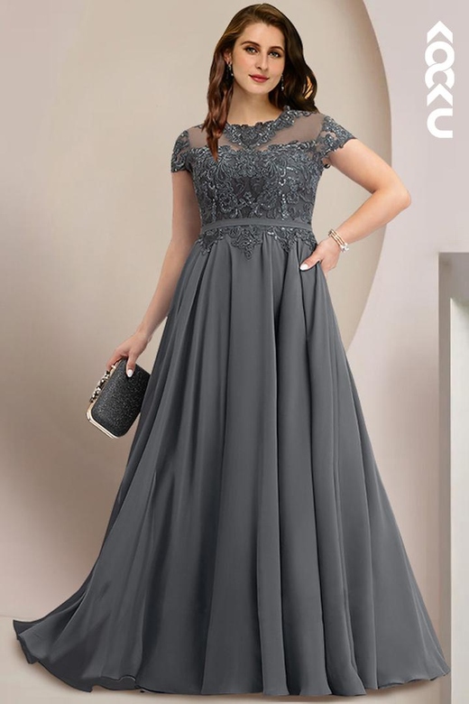 Elegant & Classic Long Sleeves A-Line Chiffon Mother of the Bride Gown