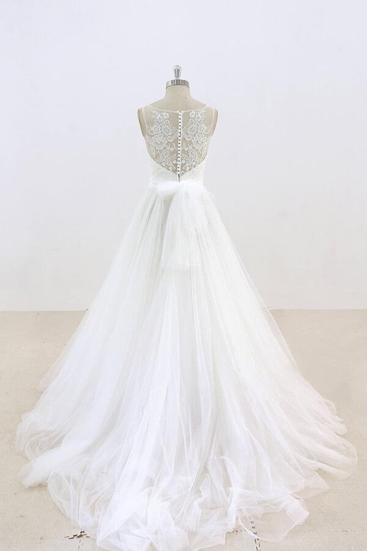 Graceful Illusion Lace Tulle A-line Wedding Dress Deal