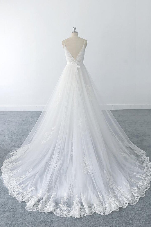 Amazing Ruffle Tulle A-Line Wedding Dress with Appliques, On Sale