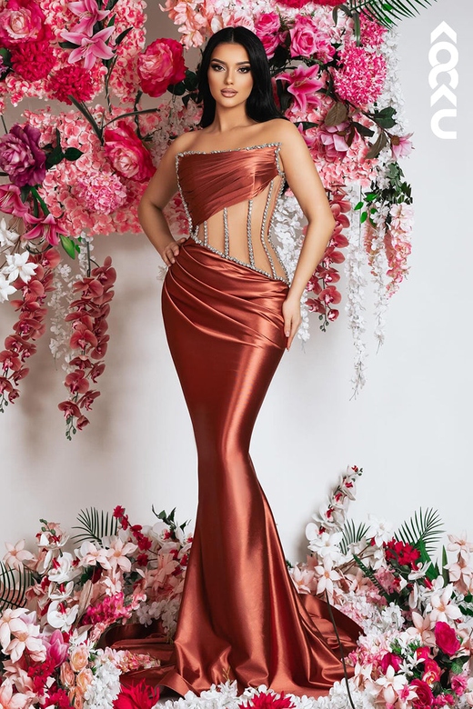 Couture Off-Shoulder Sleeveless Mermaid Prom Dress