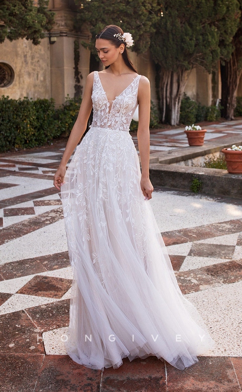 Illusion Fully Floral Embossed Ruched Wedding Dress