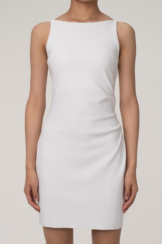 Elegant High Boat Neck Sleeveless Bodycon Mini Dress