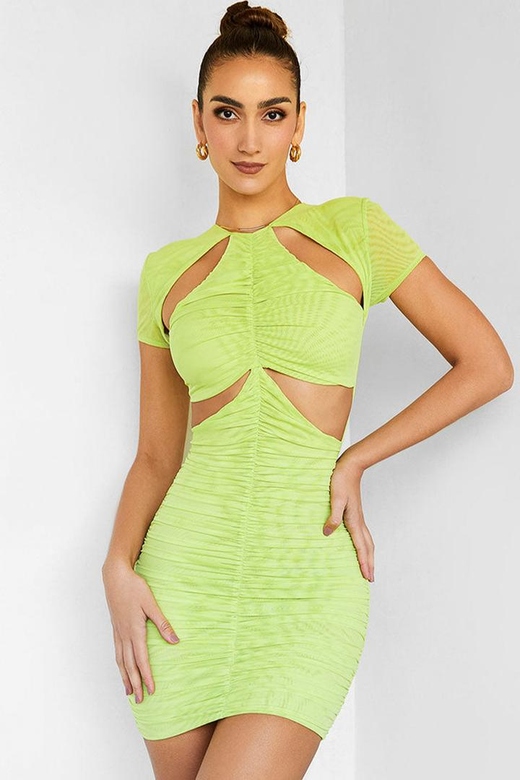 Green Stylish Short Sleeve Bodycon Club Dress