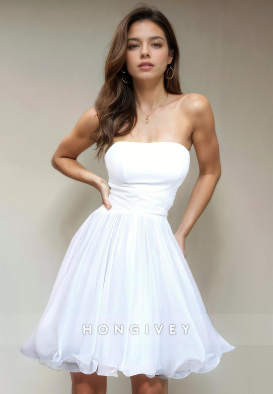 Sweetheart A-Line Strapless Sleeveless Short Party Homecoming