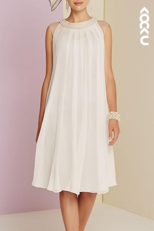 Chic & Modern Sleeveless A-Line Chiffon Mother of the Bride Dress