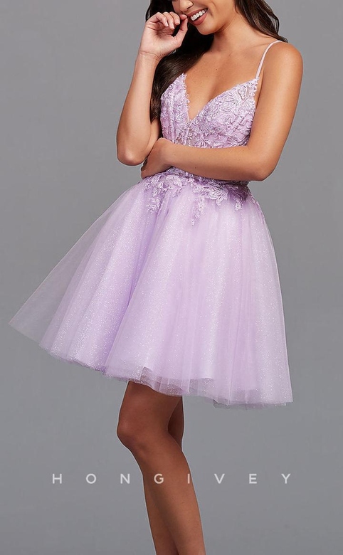 Classic Style Square Sleeveless Bodice A-Line Short Homecoming Dress