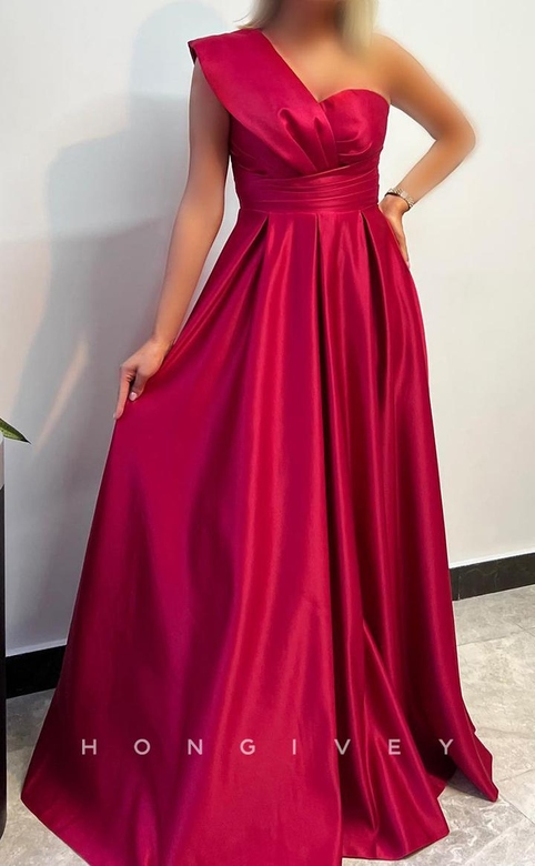 Elegant A-Line One Shoulder Empire Mother's Formal Gown