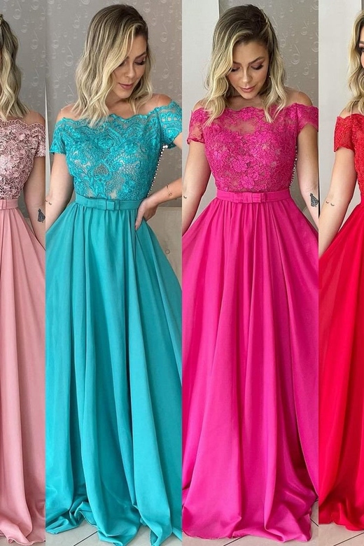 A-Line Strapless Floor-Length Lace Sleeveless Elegant Prom Dress