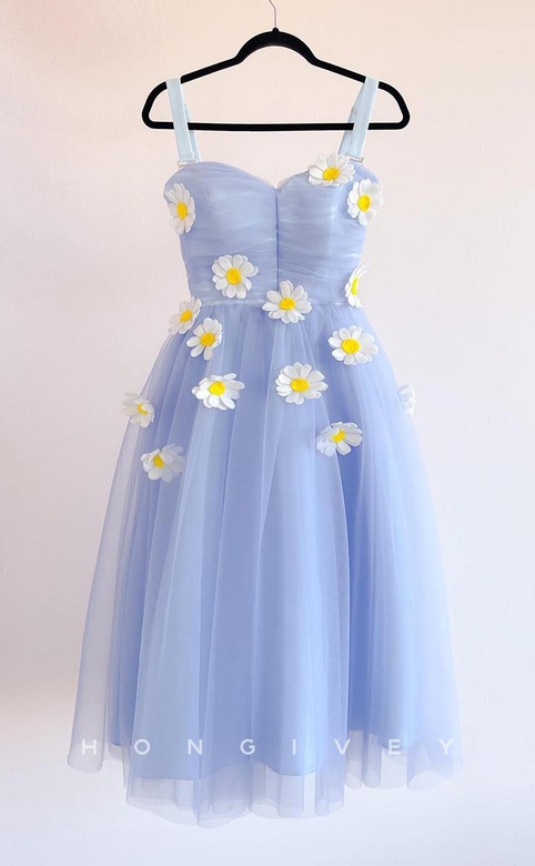 Adorable Sweetheart Detachable Sleeves Floral Short Party or Homecoming Gown